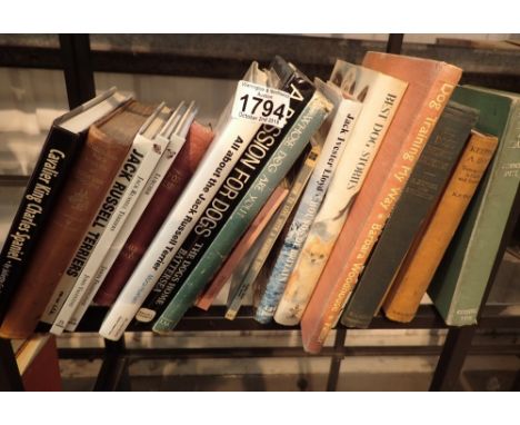 Shelf of dog related books