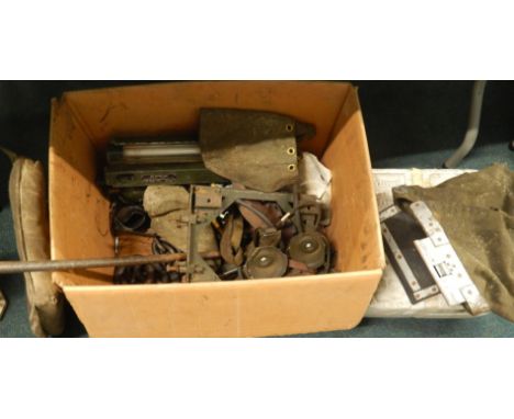 Various military items, to include a map reading lamp, headphones etc. and a cooling fan Provenance: Butterfields, Thoresby P