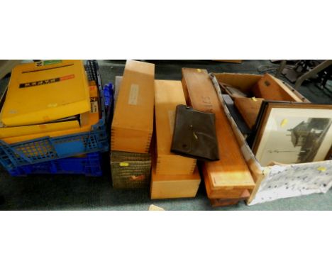 A large quantity of photographic plates, slides etc., to include magic lantern slides