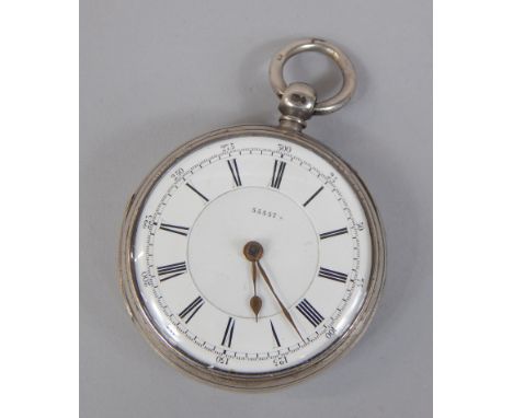 A mid-19thC silver cased pocket watch, the enamel dial stamped with the number 55557, the dial stamped Beha Schwerer & Co Nor