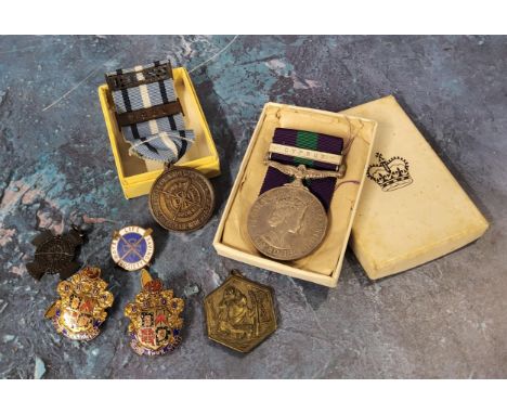 An Elizabeth II Cyprus General Service medal awarded to '23456915 SIGMN. M. A. W. AND ERSON. R. SIGS'; Royal Life Saving meda