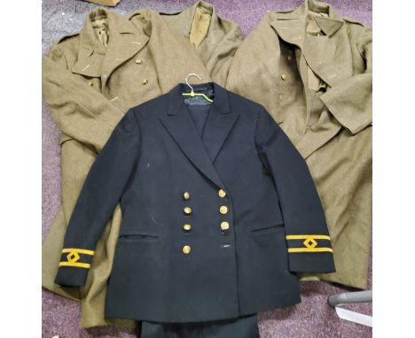 A British Army 1951 pattern Great Coat Dismounted trench coat, Size 8, made by Prices Tailors Ltd;&nbsp; others;&nbsp; a&nbsp