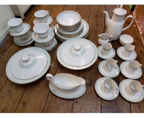 A Royal Doulton Berkshire pattern dinner, tea and coffee service, for six, printed mark 