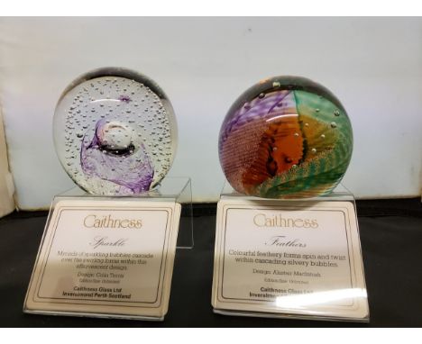 A Caithness Sparkle, designed Colin Terris;&nbsp; another, Feathers (2) 