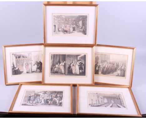A set of six Rowlandson prints, one entitled "The Funeral of Syntax", a selection of other pictures, including a 19th century