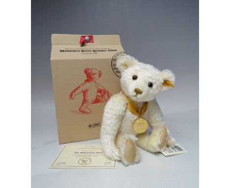 A STEIFF YEAR BEAR 'THE MILLENNIUM BEAR' 654701, button in ear with yellow tag, serial no 17509, in original Steiff box with 