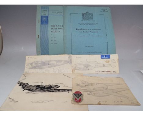 R H MILLAR.  Three various aircraft drawings, two signed and dated 1939 lower right, one signed lower left, pencil drawings o