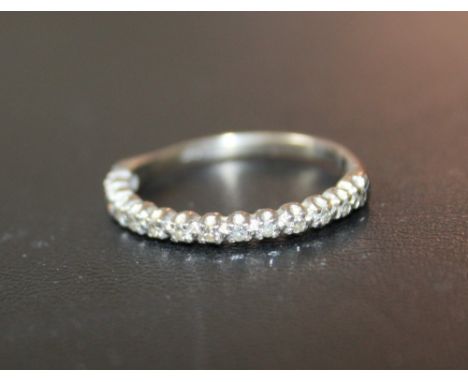 AN 18CT WHITE GOLD DIAMOND HALF ETERNITY RING, approx weight 2.5g, ring size O