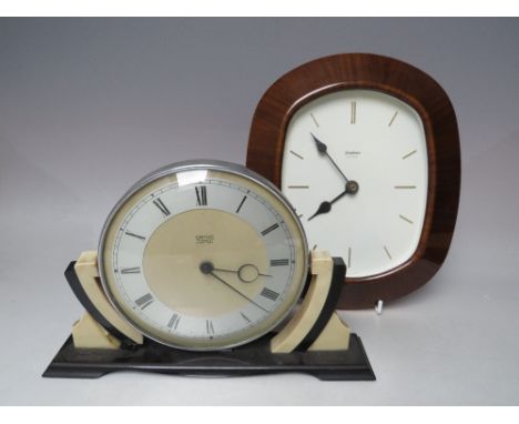 A MID 20TH CENTURY JUNGHANS ATO MAT WALL CLOCK,  clock H 25 cm, inc hanger 43 cm, together with a Smiths Art Deco bakelite ma