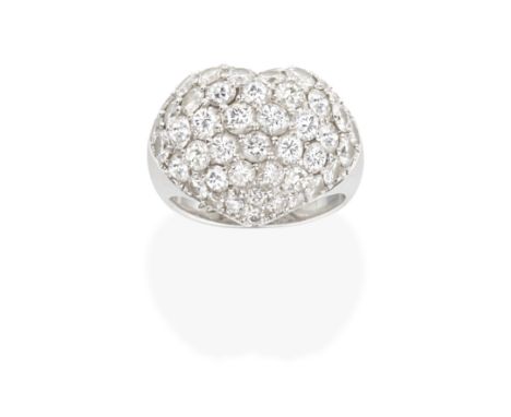 CHOPARD: DIAMOND RINGThe bombé ring designed as a heart, set with brilliant-cut diamonds, diamonds approx. 4.30cts total, sig