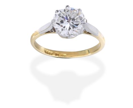 DIAMOND SINGLE-STONE RINGSet with a brilliant-cut diamond, weighing 2.10 carats, ring size approx. MFor further information o
