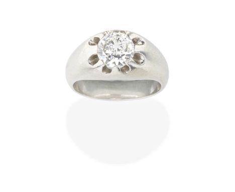 DIAMOND SINGLE-STONE RINGSet with an old brilliant-cut diamond, diamond approx. 1.60cts,  ring size approx. O½For further inf