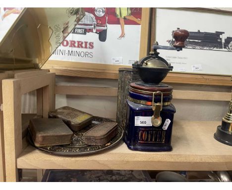 Mixed Lot: Coffee grinder, vintage tins etc