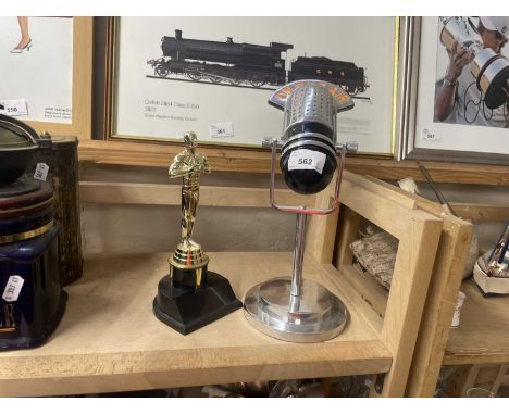 Model vintage microphone together with a trophy (2)