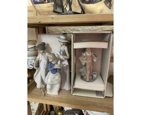 Four Lladro figures, two boxed