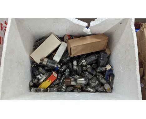 Box of vintage radio valves