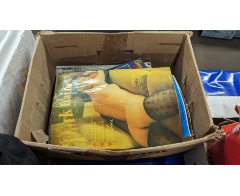 One box of various vintage Glamour and Pornography magazines and videos