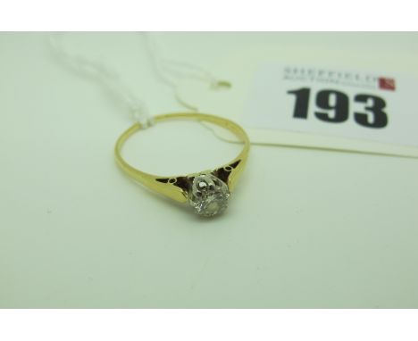 A Single Stone Diamond Ring, the brilliant cut stone claw set (wear), (finger size S) (1.7grams). 