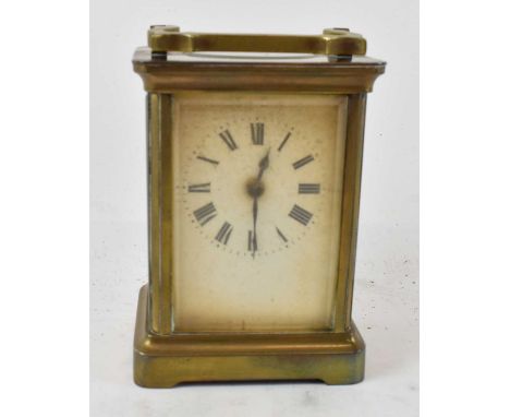 An early 20th century brass cased carriage clock, height 11.5cm. 