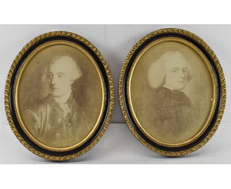 A pair of late 18th/early 19th century oval portrait prints, both framed and glazed, 29.5 x 35cm.