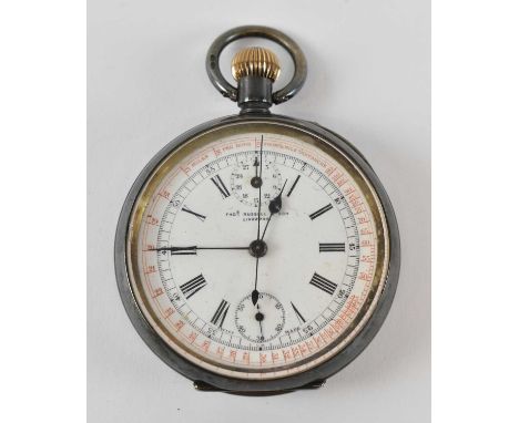 THOMAS RUSSELL &amp; SON OF LIVERPOOL; a hallmarked silver pocket watch, with enamel dial set with Roman numerals and subsidi