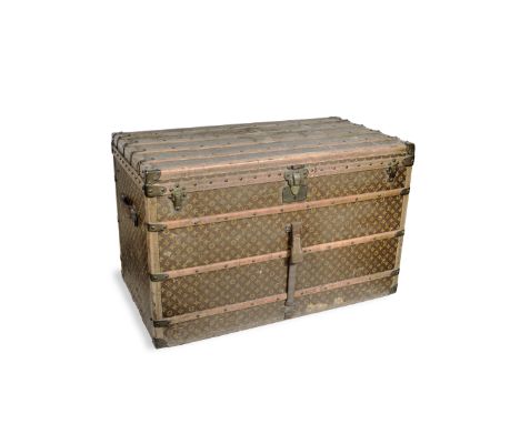 Large Monogram Steamer Trunk,Louis Vuitton, 1920s,Monogram canvas with four levels of cotton lined compartments, wood bound w