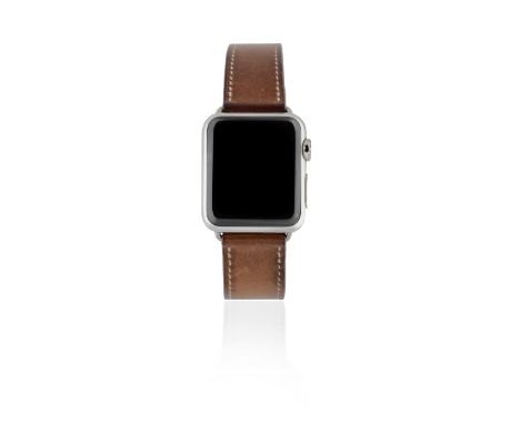 Fauve Apple WatchHermès,Dial: Black touchscreen with digital displayCase: Brushed and polished curved rectangular, charging r