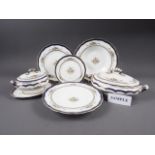 A George Jones porcelain 'Crescent' pattern dinner service for twelve