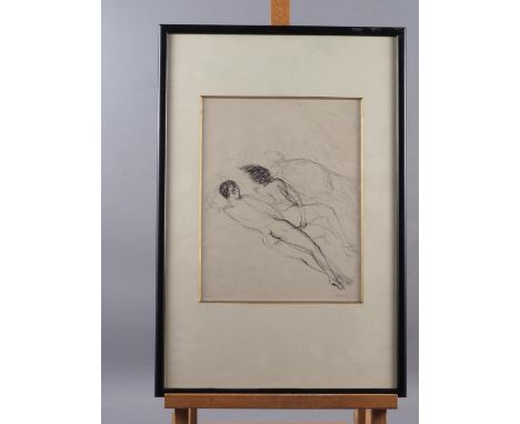 Marcel Vertes: pen and ink design for illustration, sleeping figures, 10 3/4" x 8 1/2", Julian Hartnoll Gallery label verso, 
