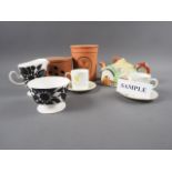 A Carlton Ware "Java Flower Power" pattern sugar and cream set, four Royal Doulton bone china coffee