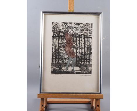Frederic Pierre: a signed limited edition etching, "Autumn leaves", 2/25, Bohun Gallery label verso, in silvered frame