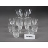 A Stuart cut glass part table service and other similar glass