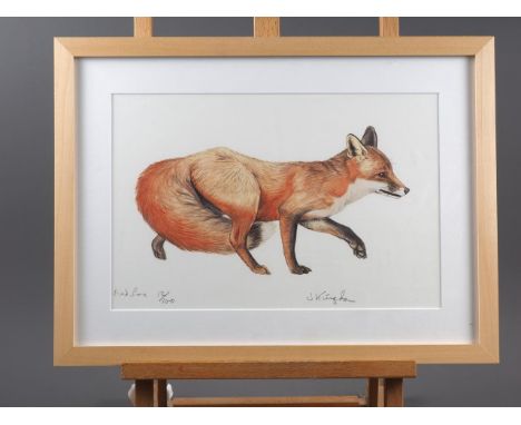 J Kingdom: a giclee print, "Red Fox", 12/100, ex Gallery Pangolin