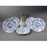 A set of six Cauldon pottery "Meissen" dinner plates, 9 3/4" dia, and a Henley-in-Arden studio