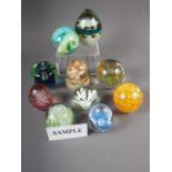A Mdina glass paperweight, A Caithness "Hikes" paperweight and approximately 30 other