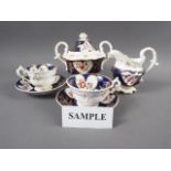 A 19th century bone china floral decorated part teaset