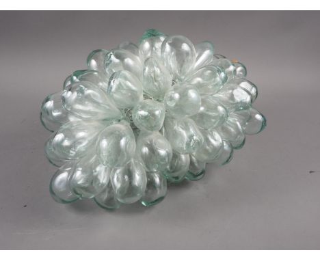 A Murano style glass pendant light, formed as a bunch of grapes, 14 1/2" high