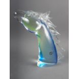 A Murano glass figure of a horse’s head, 8" high