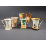 Four 1930s Myott "Doric" jugs and two other Myott jugs