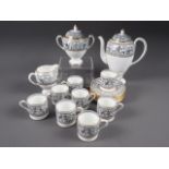 A Wedgwood bone china "Florentine" pattern coffee service for eight