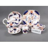 A 19th century bone china Imari lustre decorated part teaset