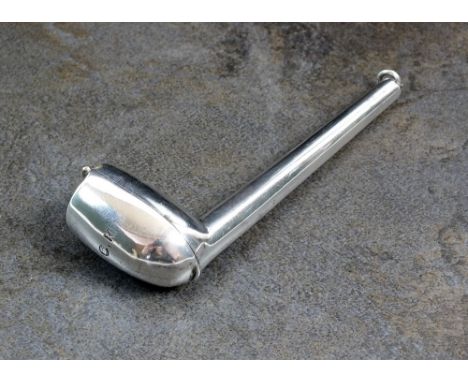 A Victorian silver pipe case, EHW, London 1898, of plain polished typical form with engraved initials 'T.C.M', 13cm long, wei