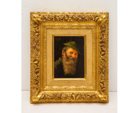 Öhring, Hedwig (1855 - 1907), Portrait eines Münchner Postkutschers, Öl/Platte, li. o.sign., Bildgröße ca. 11,5 x 16 cm, PP, 