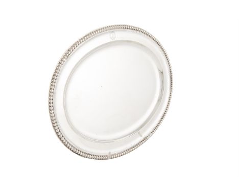 A VICTORIAN PLAIN SILVER MEAT DISH, London 1854, mark of John Samuel Hunt, Hunt & Roskell Late of Storr & Mortimer, of oval f