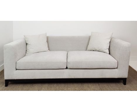 BESPOKE SOFA LONDON SOFA, grey fabric upholstered, 200cm x 85cm x 75cm.
