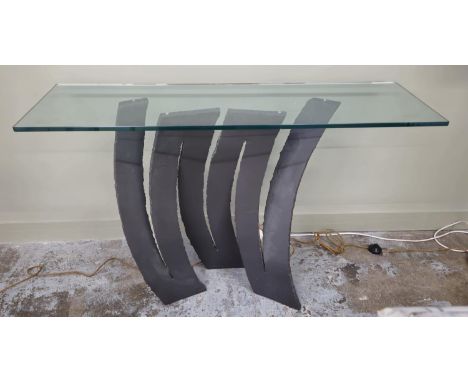 ATTRIBUTED TO ROCHE BOBOIS FLEUR DE FER CONSOLE TABLE, 29.5cm x 40cm x 80cm.