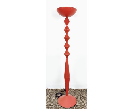 PALEFIRE TOTEM FLOOR LAMP, moulded paper pulp in brick red finish, 186cm H x 40cm W.