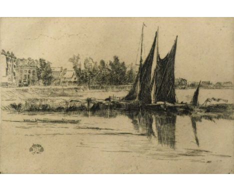 James McNeill Whistler PRBA (American 1834-1903)Hurlinghametching and drypoint, 16 x 21.5cmpaper rather sunned. Hinge mounted