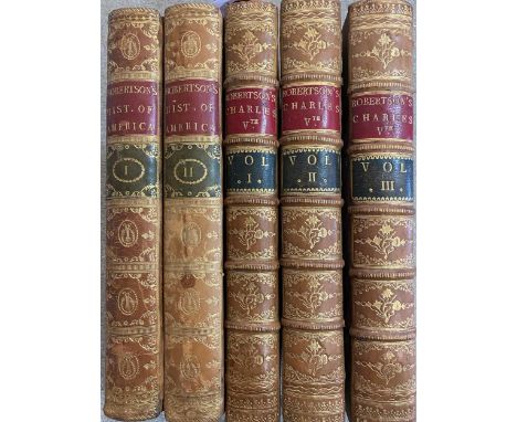 ROBERTSON (William) The History of America, 2 vols., 1st edition, 1777, four engraved maps by Thomas Kitchin, folding engrave