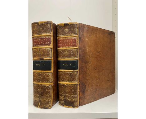 JOHNSON (Samuel) A Dictionary of the English Language, in 2 vols., 6th edition, London 1785, (1st quarto edition), portrait f